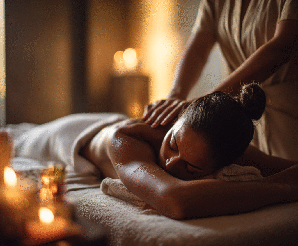 emaruiz an elegant spa scene with golden light and candles. a df9e4272 dfba 428f a198 680ef48b7a25 1